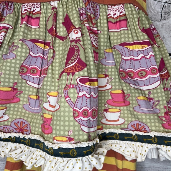 Matilda Jane Character Counts Maggie at Tea Party Top Ruffle Pants Set Yellow - Picture 4 of 11